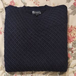 Burberry Men's Navy Textured Crewneck Sweater